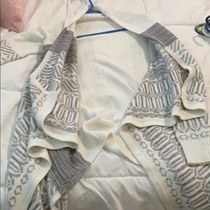 Grey and white cardigan